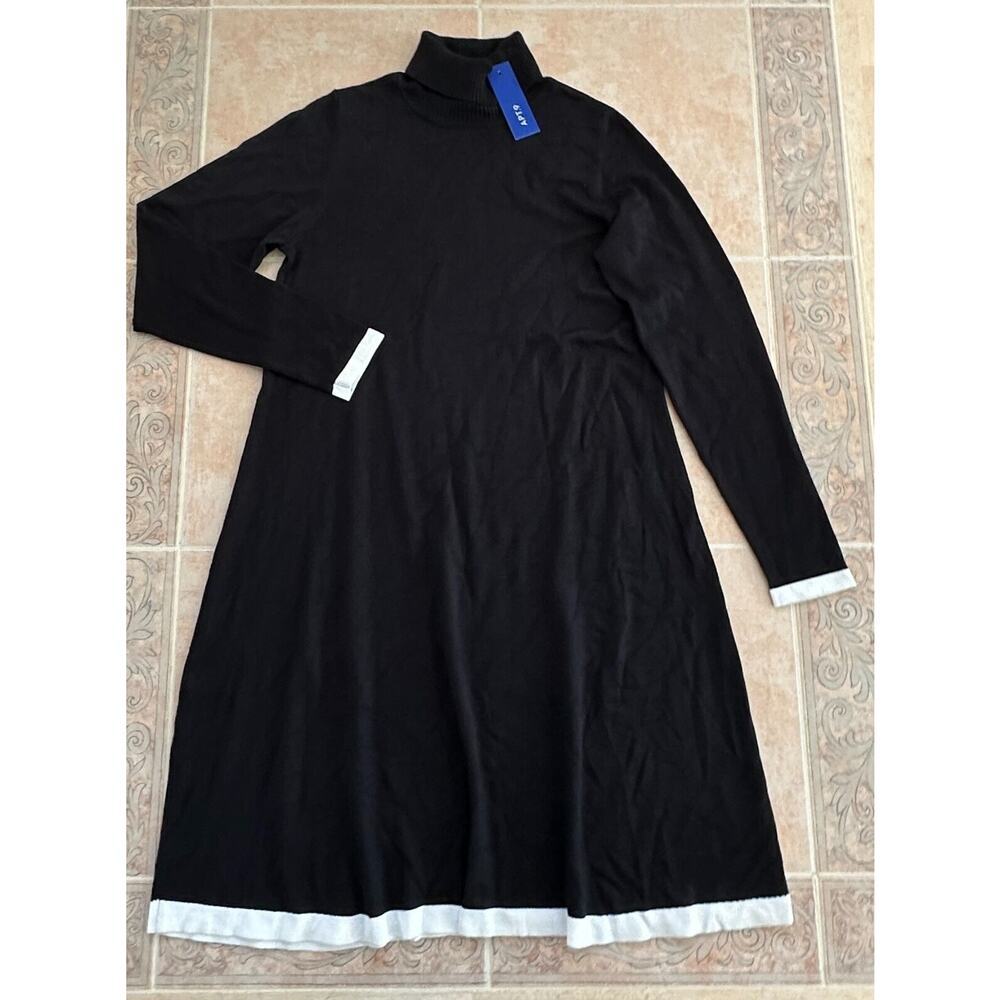 APT.9 Black dress sweater Turtle-neck Size M New!
